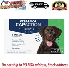 6 Tablets PetArmor Oral Flea Medication Pills For Dogs Medium & Large Dog