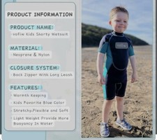 Vofiw Kids Short Wetsuit for Boys Girls Toddlers Youth Size 6