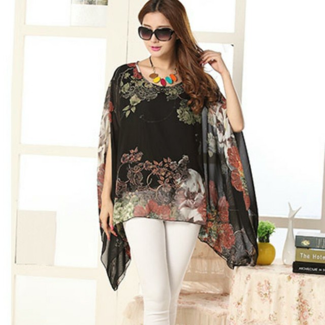 womens chiffon tunic tops