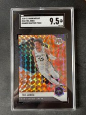 2020-21 Panini Mosaic #243 Tre Jones Orange REACTIVE RC SP Spurs SGC 9.5 MINT+
