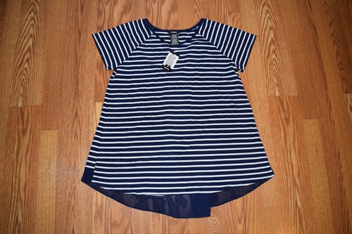 NWT Womens Premise Navy Blue White 