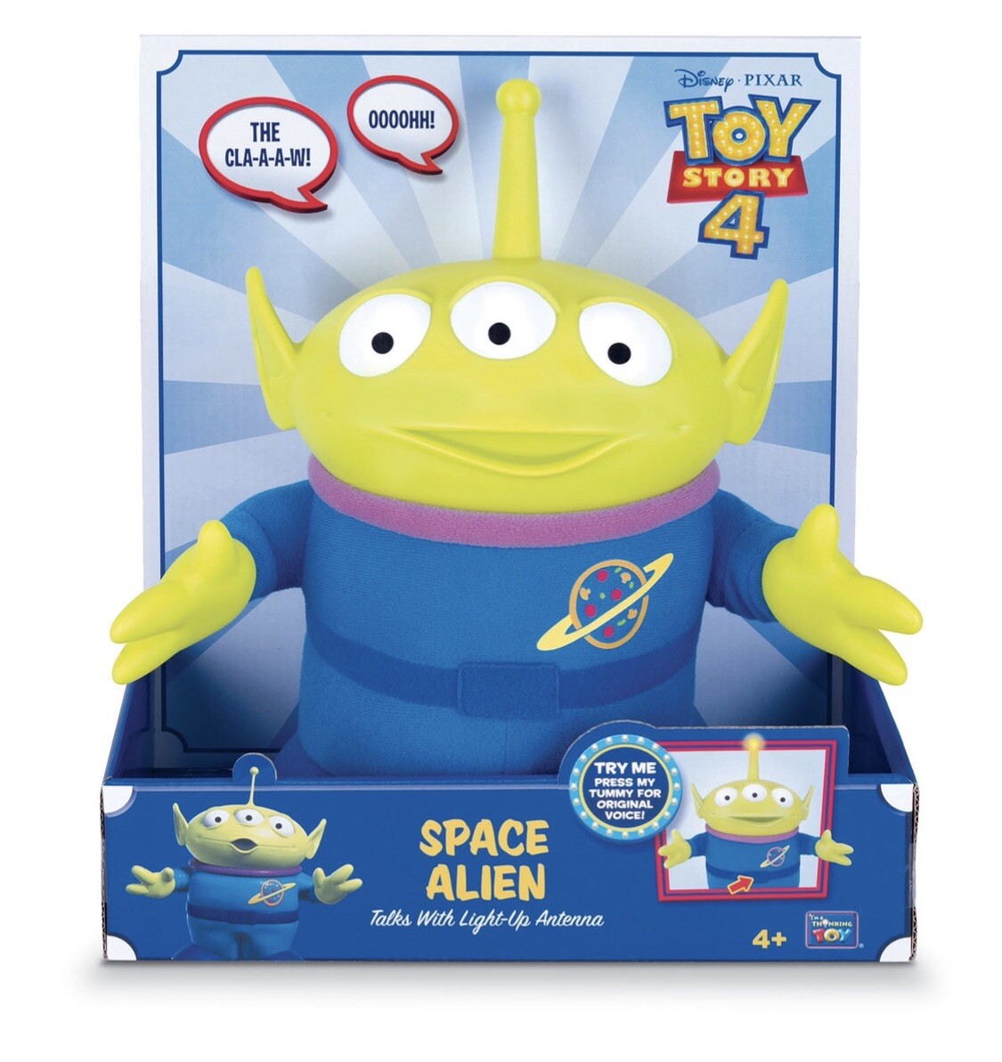 Disney Pixar Toy Story 4 SPACE ALIEN Talking with Light-Up Antenna
