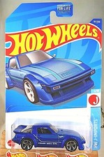 2022 Hot Wheels 97 HW J-Imports 1/10 MAZDA RX-7 Blue w/Chrome MC5 Spoke Wheels