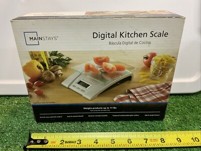 Mainstays modern Glass Digital MAX 11 LBS scale Touch control buttons Open Box