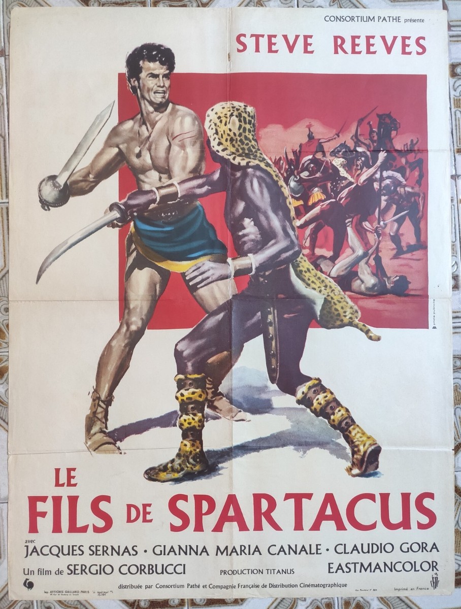 1963 Original Spanish movie POSTER Spartacus Slave Gladiator Corbucci Reeves