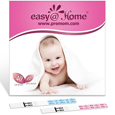 Easy Home Ovulation and Pregnancy Test Kit 50 Strips for TTC Women's Fertility