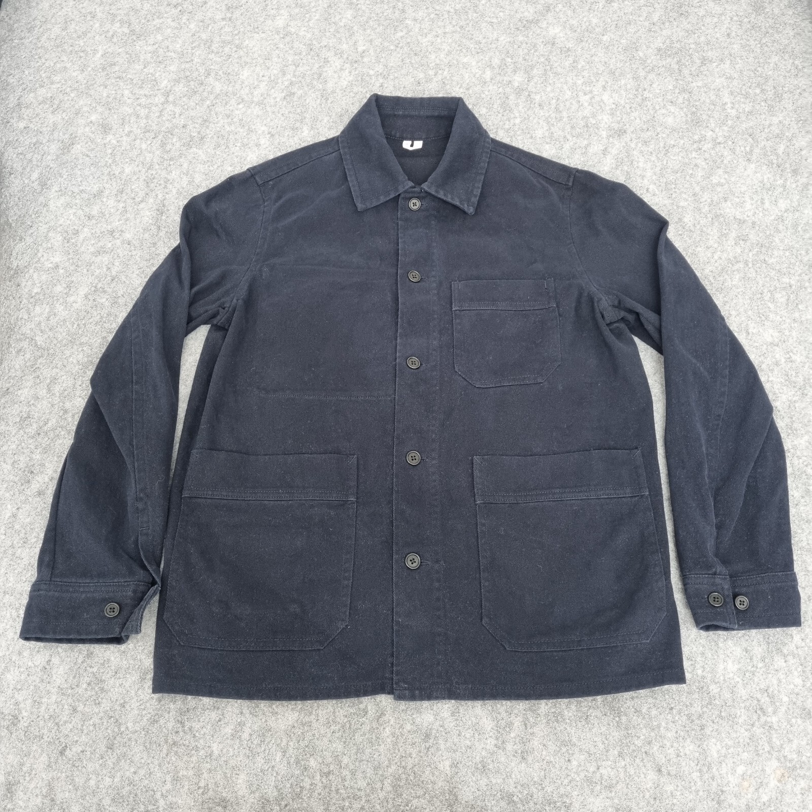 Arket Jacket Mens Medium Navy Overshirt Field Chore Worker Cotton