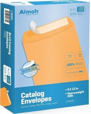 9 X 12 Self-Seal Brown Kraft Catalog Mailing Envelopes - 28lb - 100 Count, 9x12