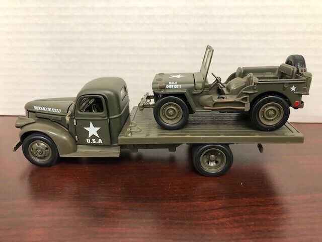 New Ray NMMM 1941 Military Jeep Willys & Chevy Flatbed SS61050A w/COA NIB