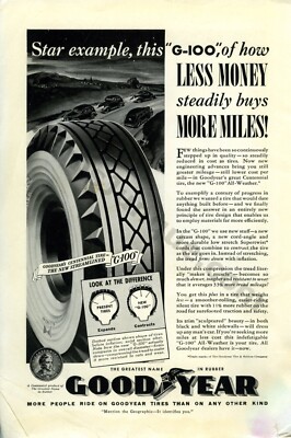 1939 Goodyear Tires Rubber Co. Old Vintage Print AD Unique Gift Idea (747)