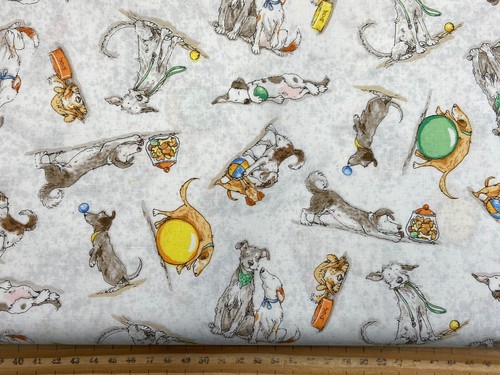 Anita Jeram Clothworks A Day in the Park Cotton Fabric by 1/4 Metre* Dog Puppy - Picture 12 of 15