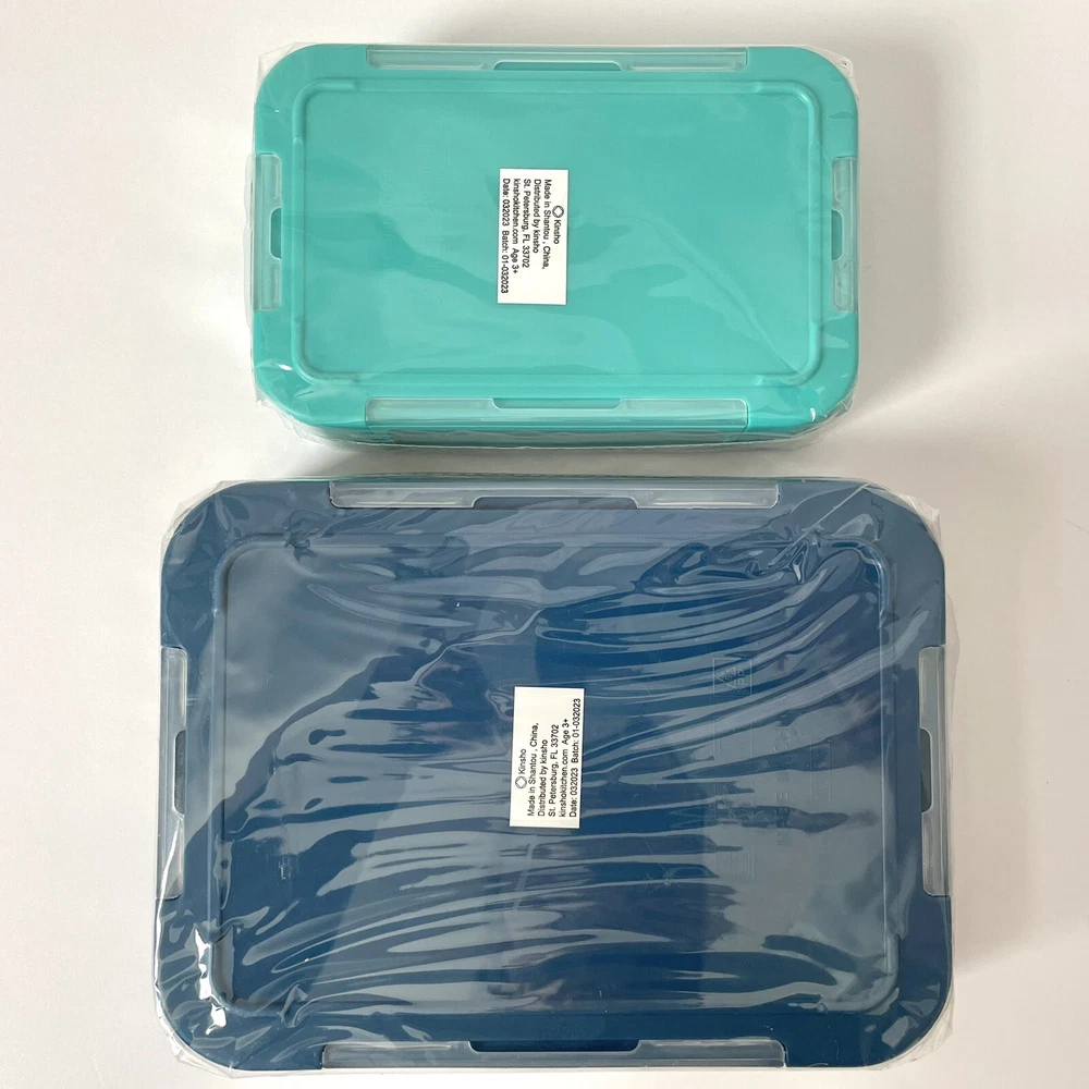 Kinsho Bento Box 6 Compartment & Mini Leak Proof Lunch Snack Utensil Set of 2
