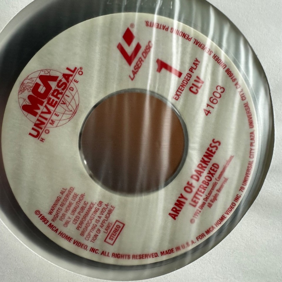 Army of Darkness NTSC US LaserDisc 1992 Evil Dead 3 Cult Horror Movie
