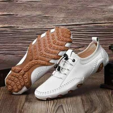 Men's Sneakers Casual Shoes Lace Up Comfortable Retro Soft Driving Shoes