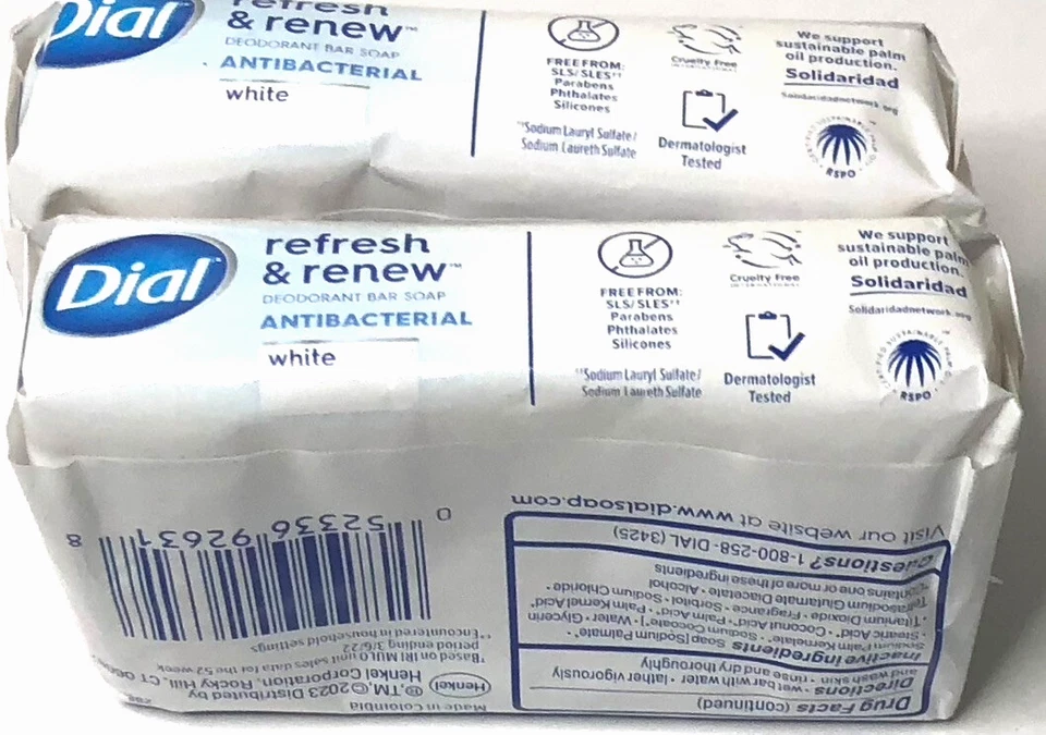 Jabón en barra desodorante antibacteriano Dial Refresh and Renew 4 OZ (cada uno) Foto 3 de 4