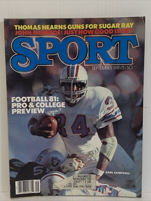 Sport Magazine September 1981 Earl Campbell Houston Oilers Thomas