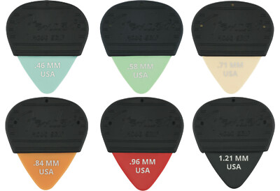 Eine Packung mit 3 FENDER Mojo Griff 351 Form Gitarren-Plektren - Auswahl aus 6 Messgeräten