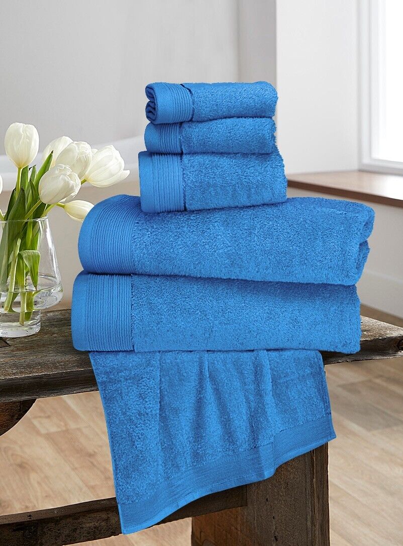 Luxury 100% Egyptian Cotton Towel 6 Piece Bale Set 2 Face 2 Hand 2 Bath Towels