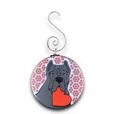 Black Cane Corso Dog Valentines Day Heart Mini Ornament Handmade Decor Gift