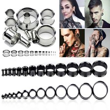 2pc Stainless Steel Ear Tunnels Set Plugs Kit Guages Earlets Stretchers 3mm-25mm