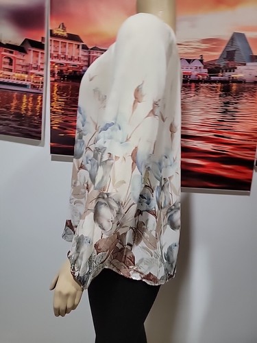 Camicetta tunica top donna Massimo Dutti seta floreale US 8 #C - Foto 5 di 9