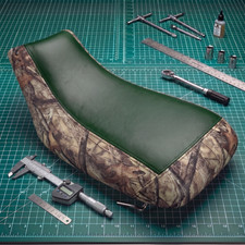 Cubierta de asiento de vinilo color camuflaje verde para Suzuki Ozark 250