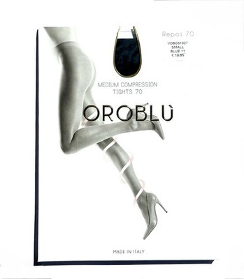 Oroblu Repos Medium Compression Tights 70 Size S Small Color Blue