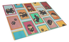 NEW Lots of Black and Tan Pomeranian Glass Cutting Board Decorative Tempered