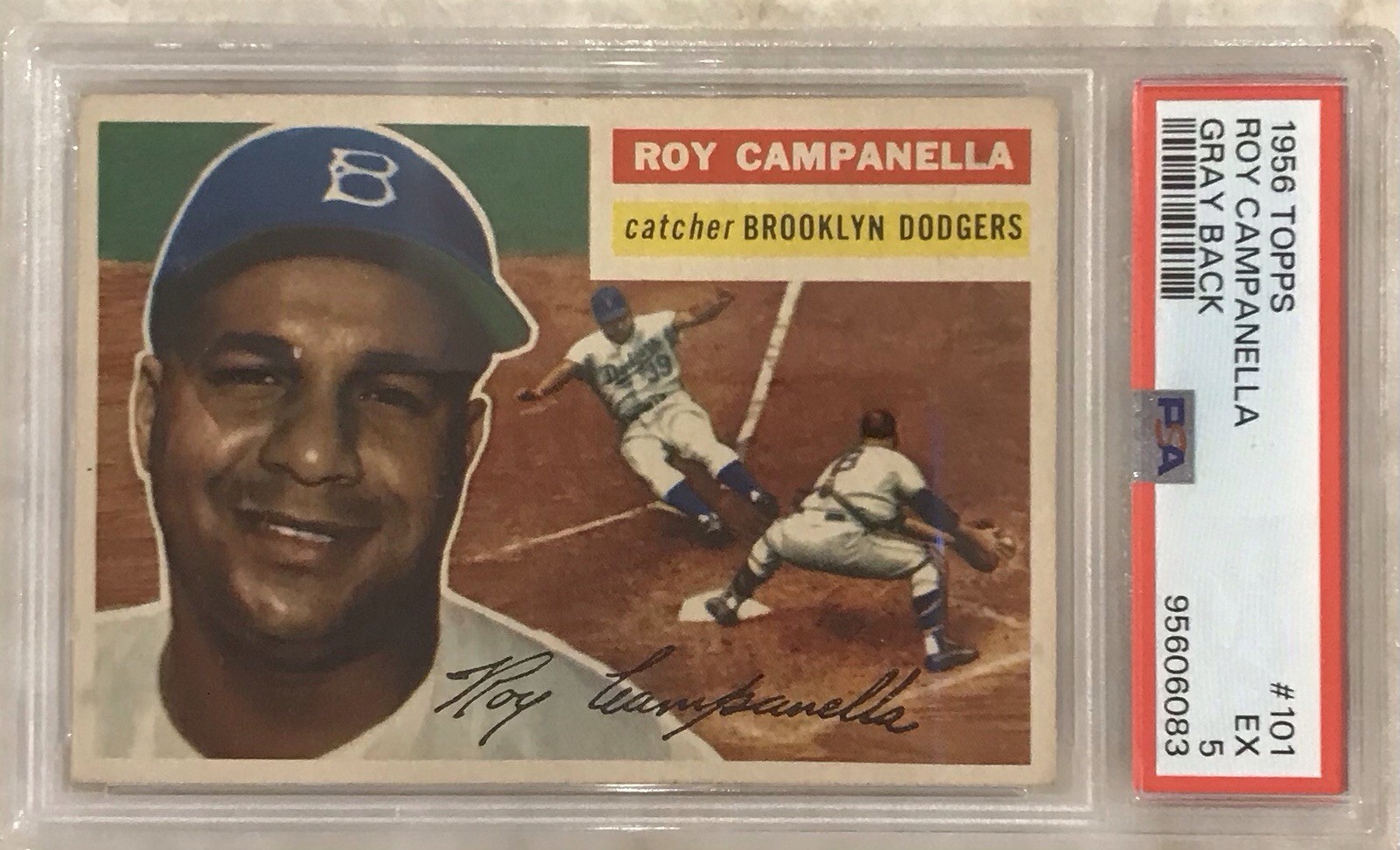1956 Topps #101 Roy Campanella Gray Back PSA 5