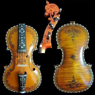 Inlay and drawing Hardanger fiddle,Violin Norwegian fiddle 4/4 violin 4*4 string