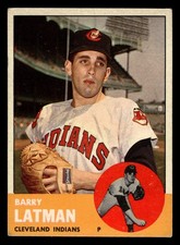 1963 Topps Barry Latman #426 Cleveland Indians HIGHER GRADE NO CREASES