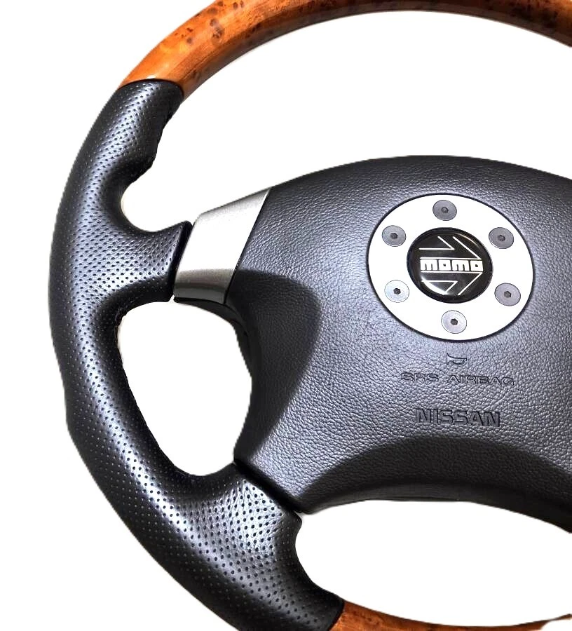 Volante Nissan Opción OEM Madera Arce MOMO E51 V35 M35 Infiniti G35 JDM Foto 2 de 4