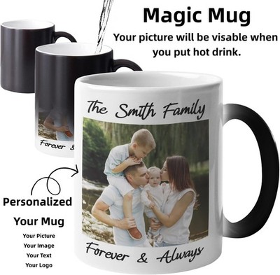 Personalized Coffee Mug, Custom Pictures & Text & Pattern Magic Ceramic Mug 11oz
