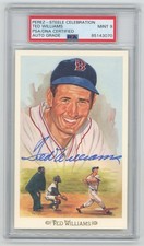 1989 Perez Steele Celebration 43 Ted Williams Signed Postcard PSA 9 685911