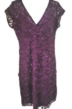 Scarlett Nite sequin vintage style dress. Deep purple. Size 10. VGC