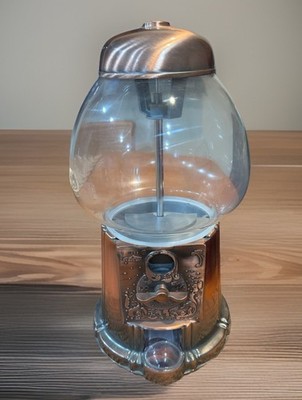Vintage Rare Color HTF Bronze/Copper Carousel Gumball Machine 15  No Key EUC