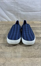 Rothy's The Sneaker Navy Blue Checkered Pattern Slip-On Sneakers Size 6.5