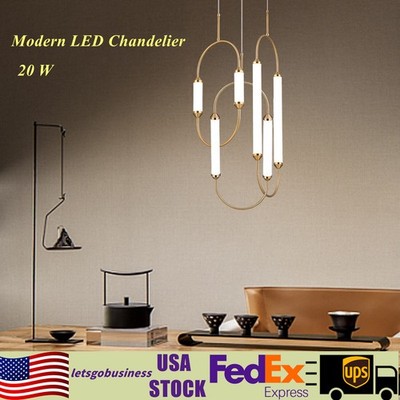 Modern Iron+Acrylic Chandelier LED Hanging Pendant Lamp Ceiling Lighting Fixture