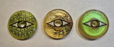 Rare Greenway Records 45RPM Adapters (3) Psychedelic Eye Resin Indie (Lot 36)