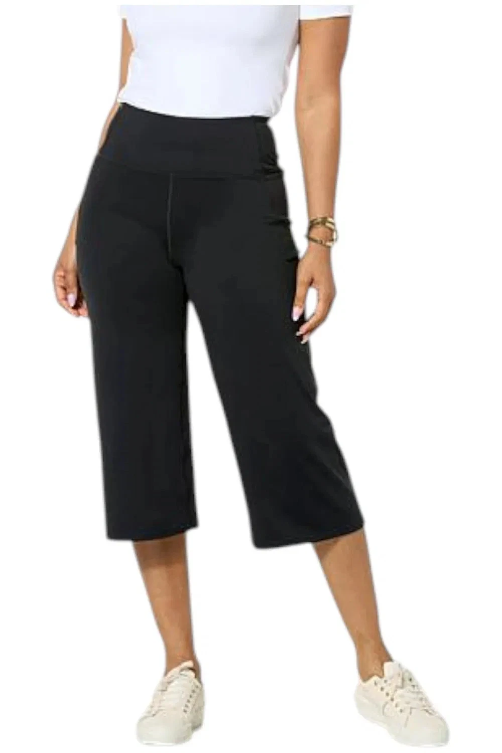 Joy Collection Women's Cool & Clean Smooth Capri Power Pant Black