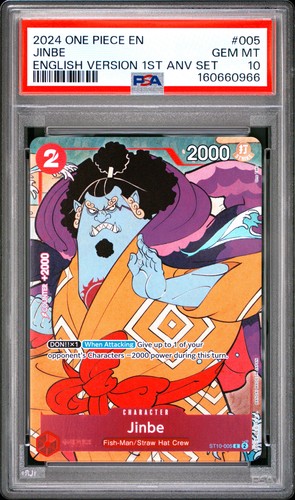 2024 ONE PIECE ENGLISH VERSION 1ST ANNIVERSARY SET #005 JINBE PSA 10