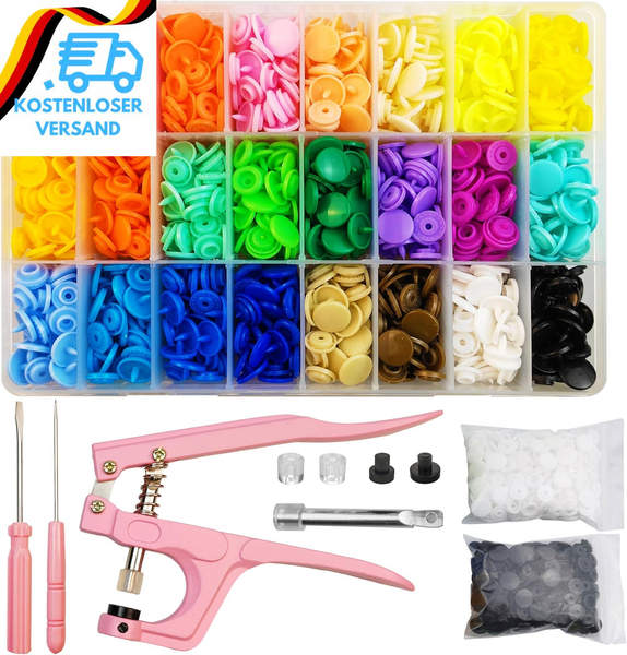 460 Sets DruckknöPfe Mit Zange, 24 Farben T5 Druckknopf Set Mit Zange, DruckknöP-image