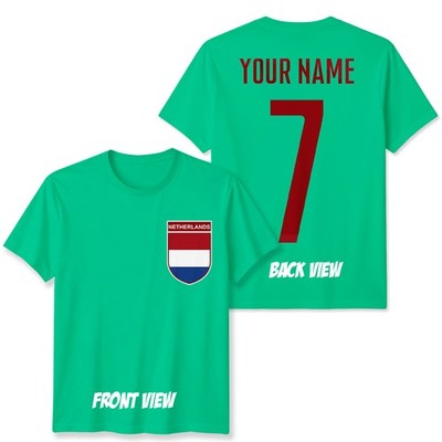 Personalisiertes T-Shirt Niederlande Fußball Unisex Kinder Name Nummer Tee #WC