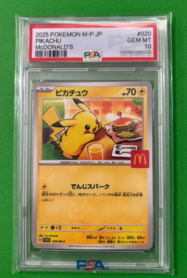 PSA 10 Pikachu 020/M-P McDonald's Happy Set Promo 2025 Pokemon