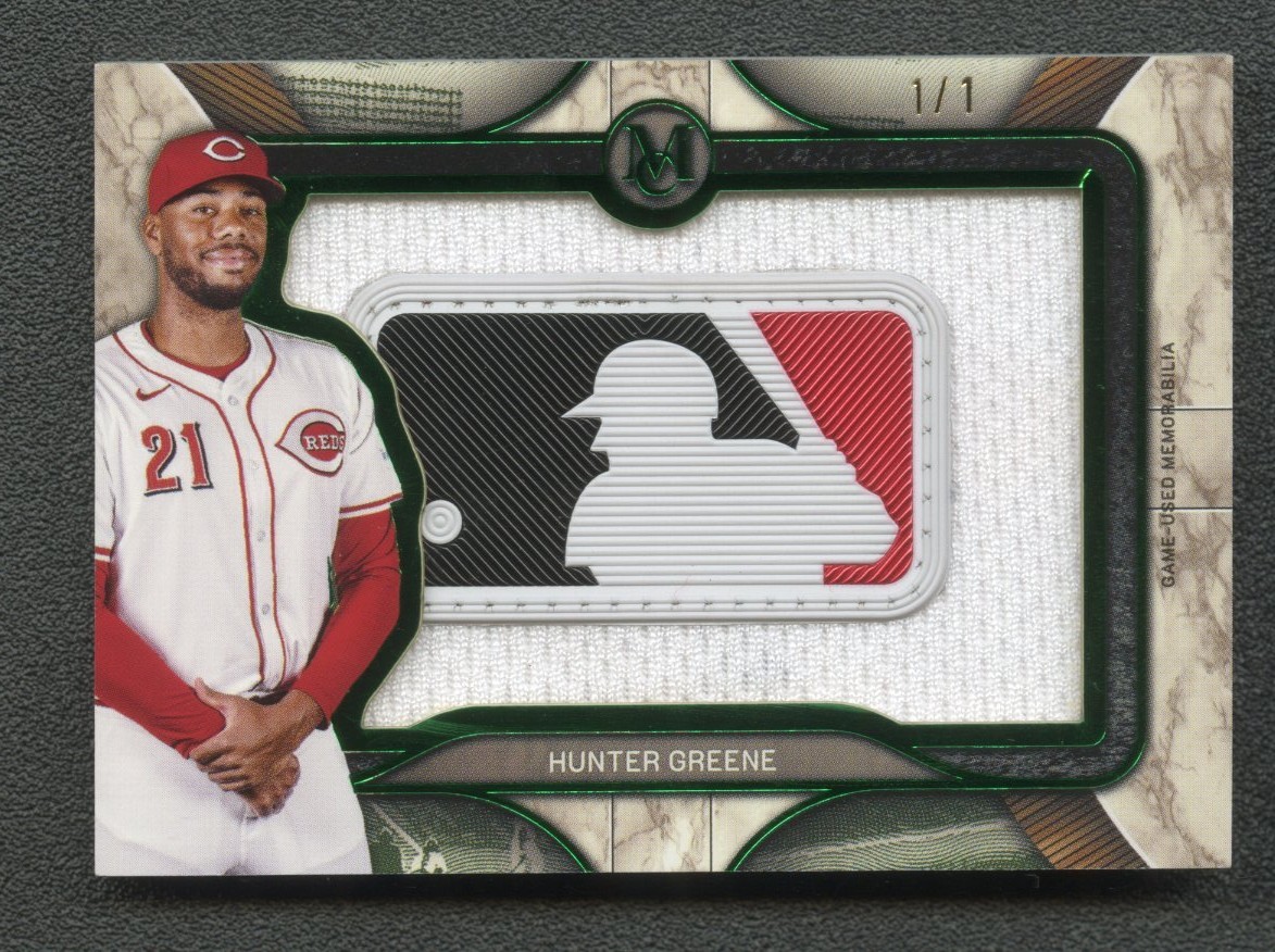 2025 Topps Museum Collection Hunter Greene MLB Logoman Relic Emerald 1/1 #MMI-HG