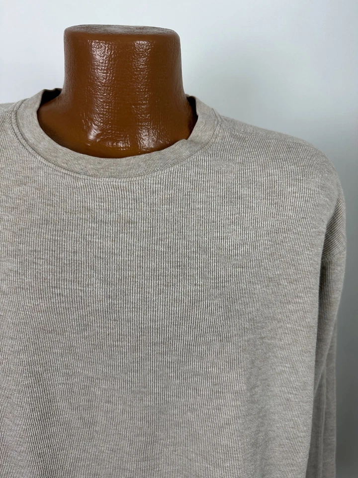 VTG Roundtree Yorke Ribbed Shirt Men 2XL Heather Oatmeal Minimalist Heavy Cotton - Image 3 of 4