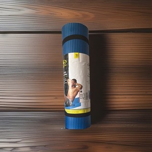 Athletic Works Foam Fitness Mat Blue 24x68 10mm w/ Carry Strap E1336