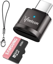 Type C Micro SD/TF Card Reader，Portable OTG Adapter with Space Grey 