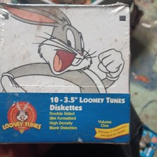 10-Pack 3.5" LOONEY TUNES DISKETTES Double Sided High Density Blank 5 Characters