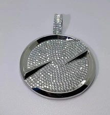 2.50CT Round Lab-Created Diamond Cluster Medallion Pendant 14K White Gold Plated